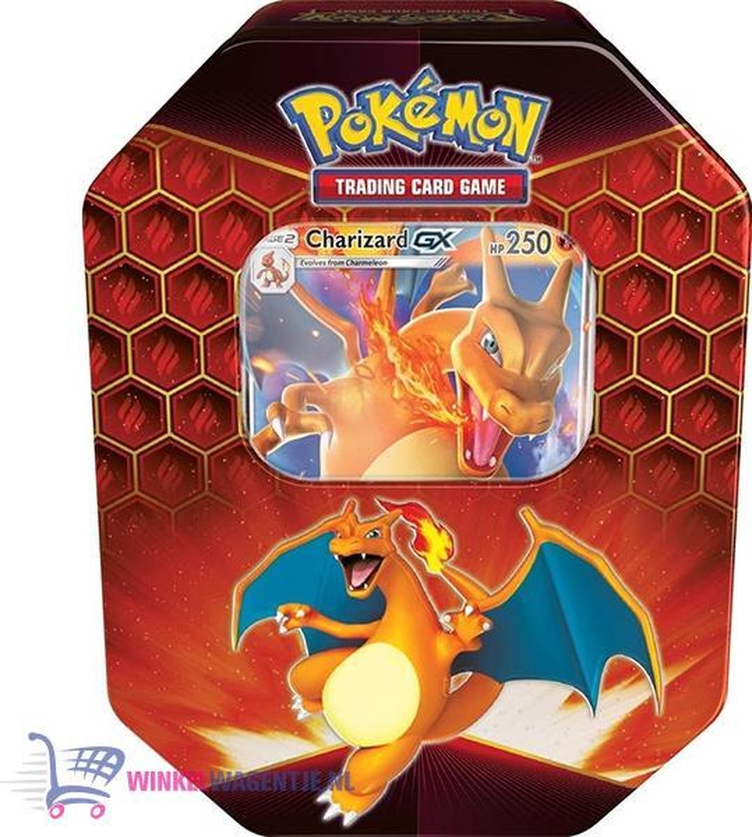 Pokémon Kaarten Hidden Fates Tin (Charizard) + Pikachu Sleutelhanger en Charizard Sticker!  | Pokemon Kaarten Opbergdoos | Speelgoed Verzamelkaarten voor kinderen | pokemon kaarten booster box | pokemon speelgoed | pokemon boosterbox